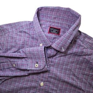 UNTUCKit Button Down Shirt Men Large Pink Plaid Performance Tamas 40846